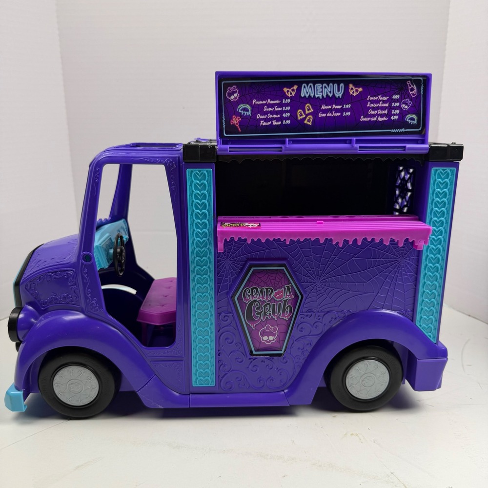 Monster High Grab-A-Grub Food Truck Playset Purple Mattel HXH83 '23 Ghoul Mobile